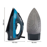 Plancha de Vapor para Ropa Kalley Negro y Azul Claro 26.8x17cm con Rociador de Agua y con Apagado Automático - PLANCHAS | Bylmo