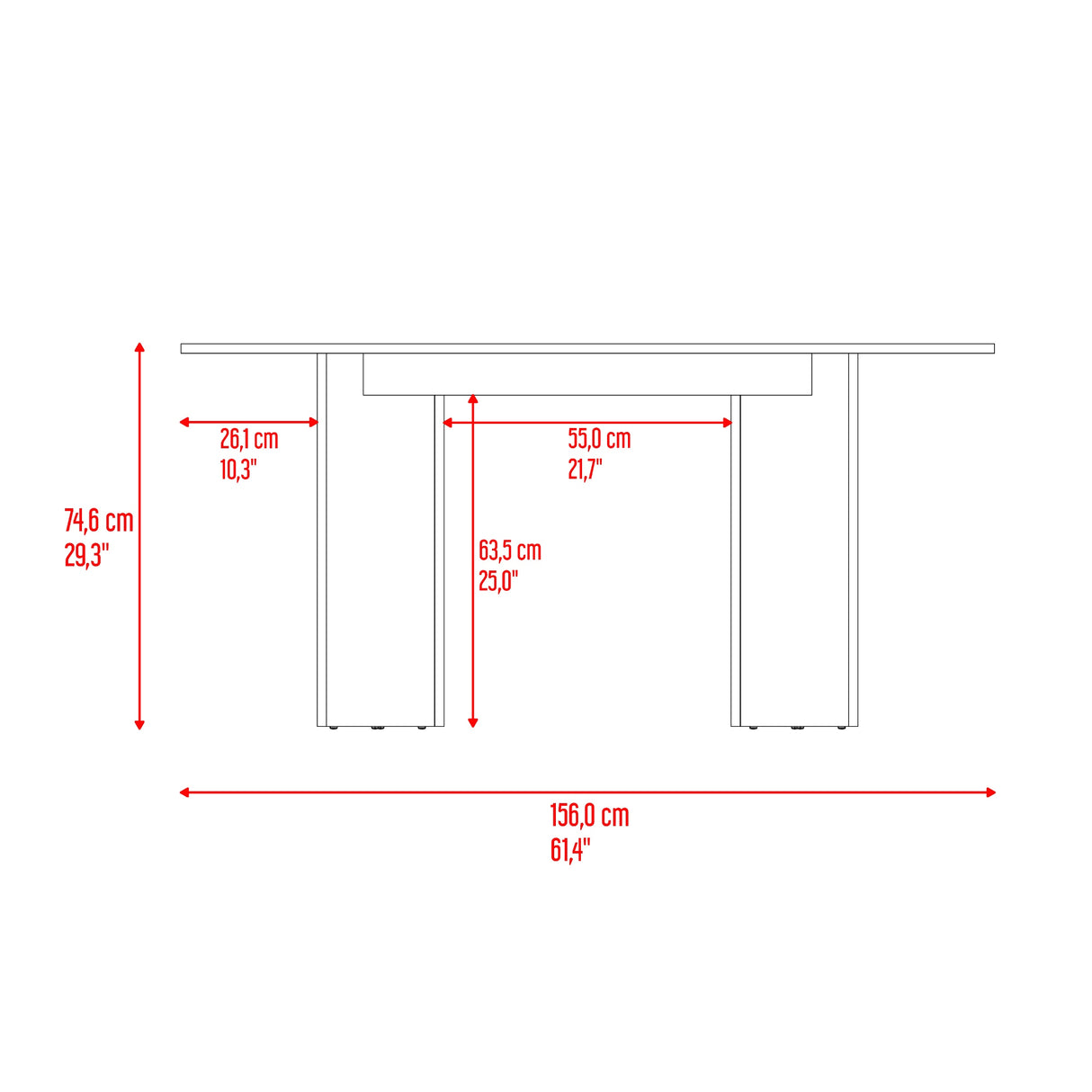 Mesa de Comedor Ted Fresno 156x74.6cm Ovalado de Cuatro Puestos sin Sillas - COMEDORES | Bylmo