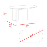 Mesa de Comedor Ted Fresno 156x74.6cm Ovalado de Cuatro Puestos sin Sillas - COMEDORES | Bylmo