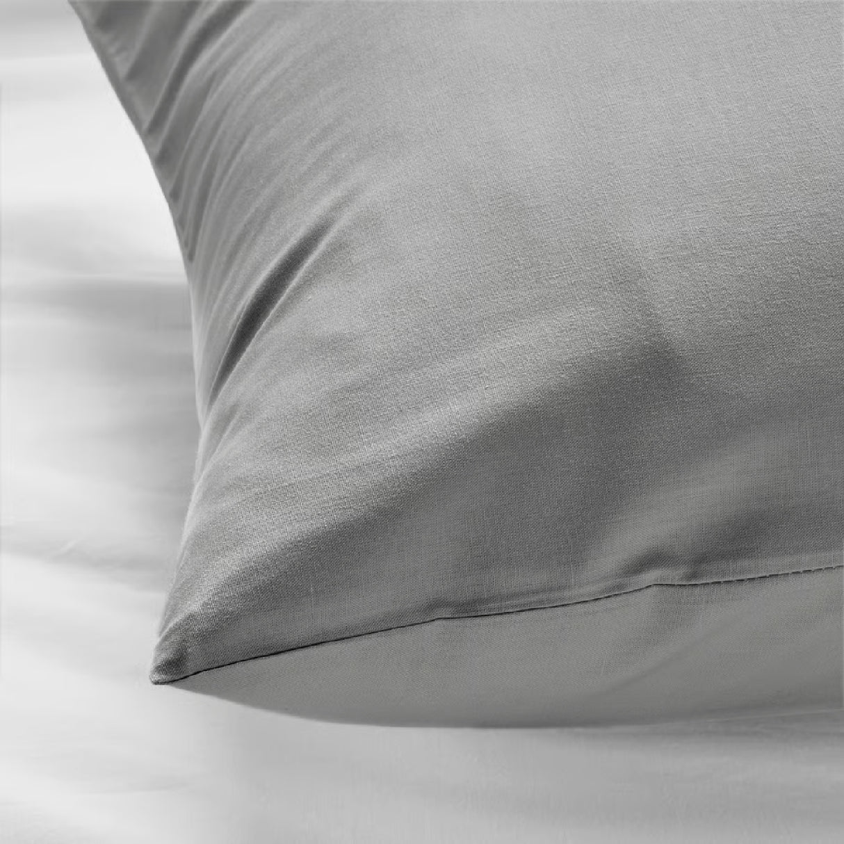 Set X 2 Fundas de Almohada Gris 50x90cm Tejido Suave 200 Hilos - FUNDAS DE ALMOHADA | Bylmo