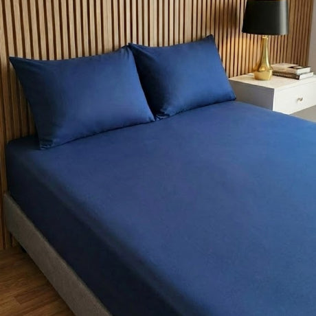 Semijuego de Sábanas Navy Peony Azul Semidoble 120 X 180 Cm 200 Hilos - SABANAS | Bylmo