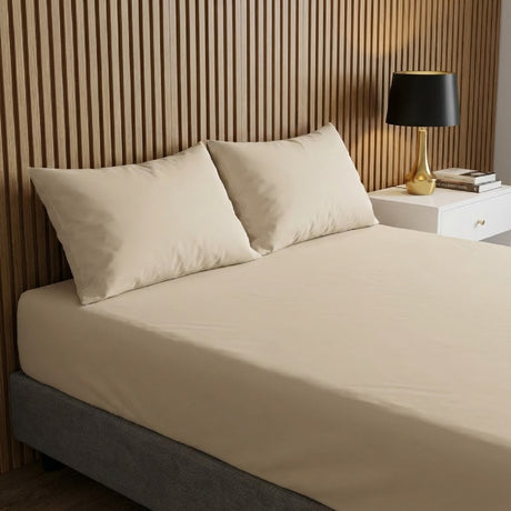 Semijuego de Sábanas Cashmere Beige Doble 140 X 180 Cm 200 Hilos - SABANAS | Bylmo