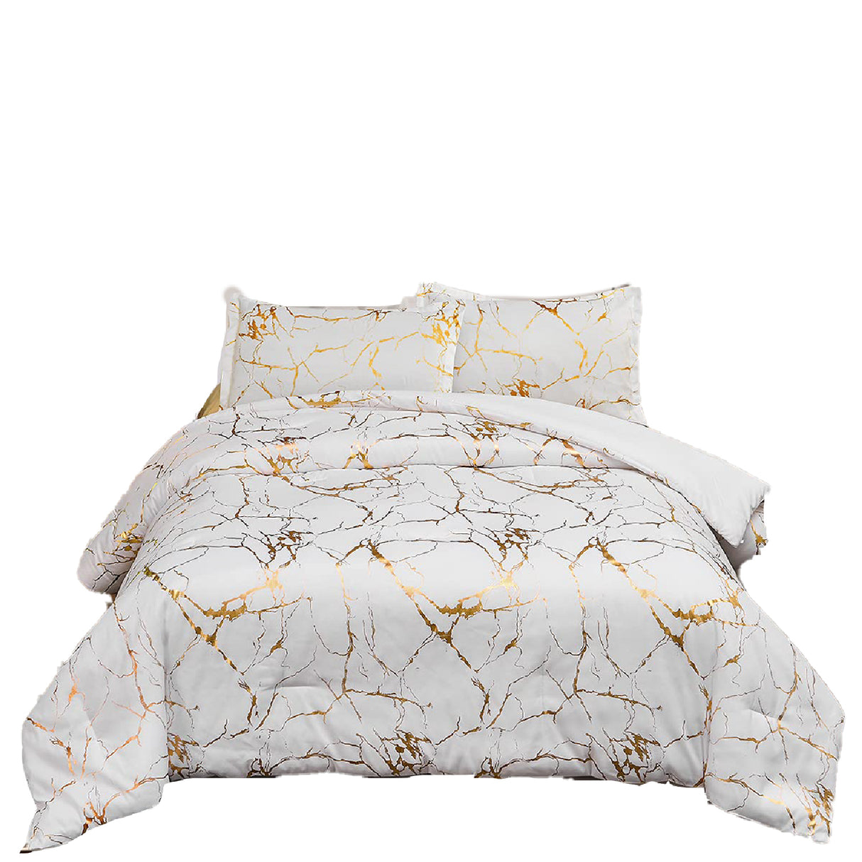 Funda de Duvet Harmony Gold Blanco 240x240cm para Cama Queen 160 X 180 Cm - TENDIDOS Y CUBRELECHOS | Bylmo