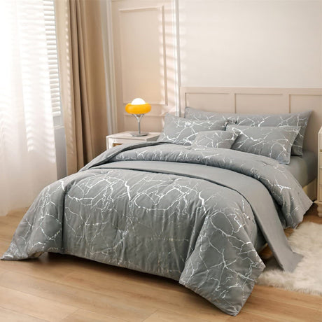 Combo Funda Duvet con Plumón Harmony Gold Gris 200x240cm para Cama Semidoble 120 X 180 Cm - TENDIDOS Y CUBRELECHOS | Bylmo