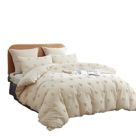 Funda de Duvet Harmony Love Beige 200x240cm para Cama Semidoble 120 X 180 Cm - TENDIDOS Y CUBRELECHOS | Bylmo