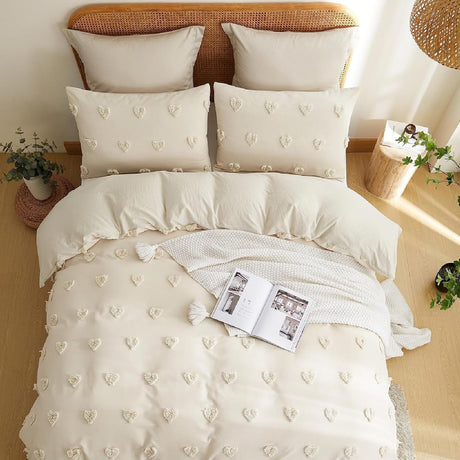 Funda de Duvet Harmony Love Beige 220x240cm para Cama Doble 140 X 180 Cm - TENDIDOS Y CUBRELECHOS | Bylmo