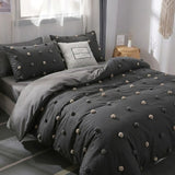 Funda de Duvet Harmony PomDeco Negro 240x240cm para Cama Queen 160 X 180 Cm - TENDIDOS Y CUBRELECHOS | Bylmo