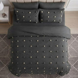 Combo Funda Duvet con Plumón Harmony PomDeco Negro 240x240cm para Cama Queen 160 X 180 Cm - TENDIDOS Y CUBRELECHOS | Bylmo