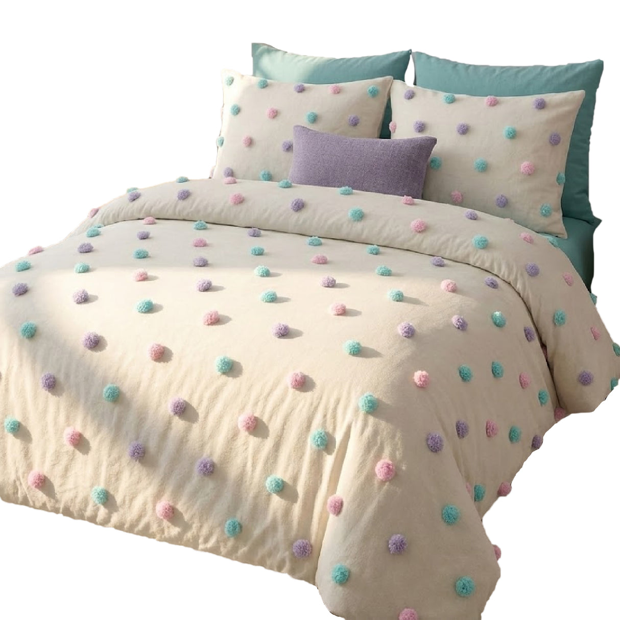 Funda de Duvet Harmony Pomcolors Blanco 240x240cm para Cama Queen 160 X 180 Cm - TENDIDOS Y CUBRELECHOS | Bylmo