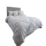Combo Funda Duvet con Plumón Harmony Leaf Gris 200x240cm para Cama Semidoble 120 X 180 Cm - TENDIDOS Y CUBRELECHOS | Bylmo