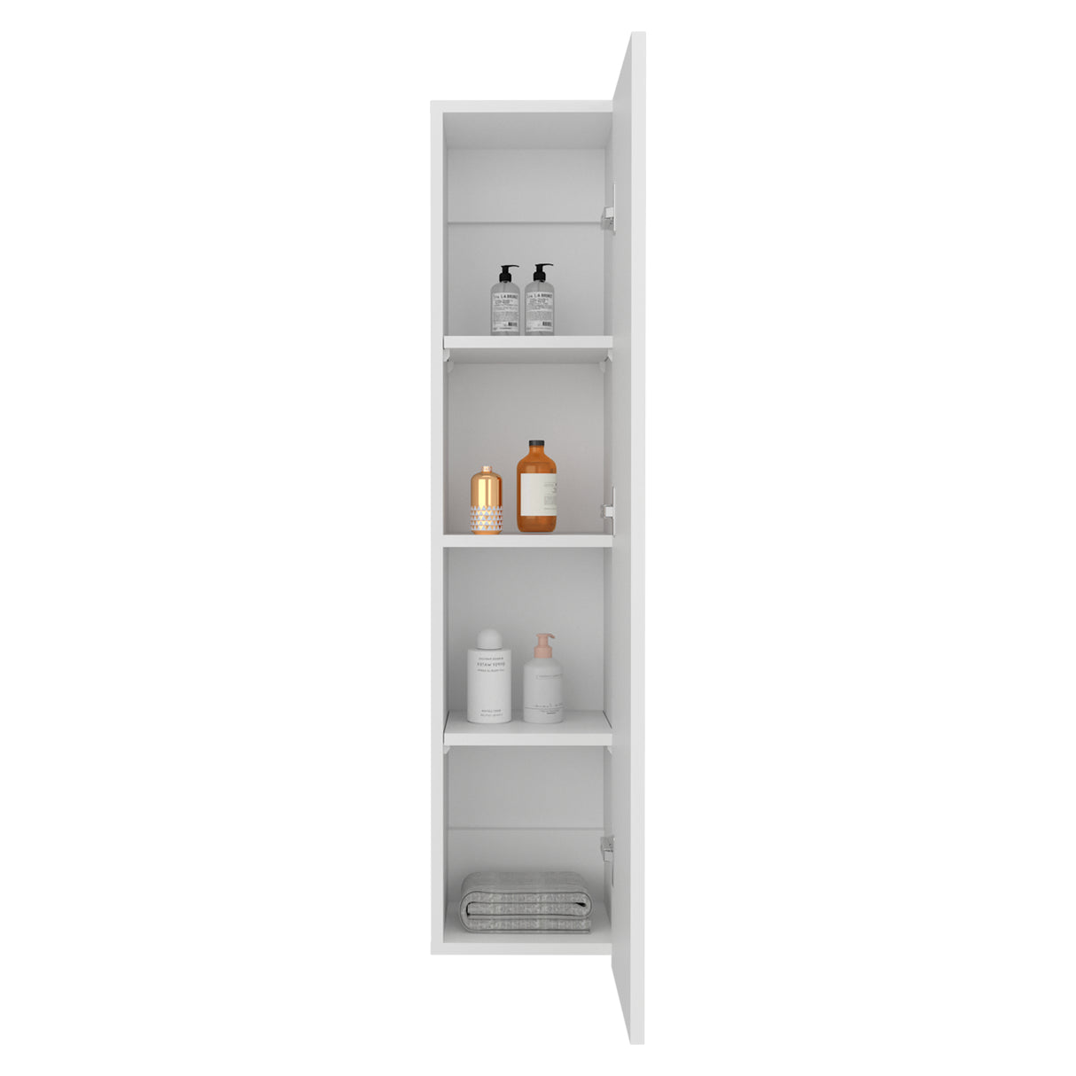 Gabinete de Baño Blanco 25x110cm Rectangular con Tres Entrepaños y con una Puerta - GABINETES DE BANHO | Bylmo