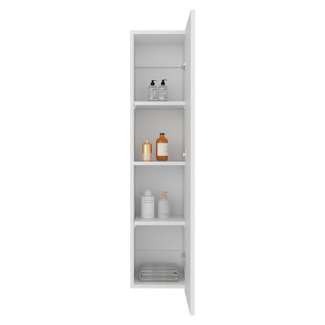Gabinete de Baño Blanco 25x110cm Rectangular con Tres Entrepaños y con una Puerta - GABINETES DE BANHO | Bylmo