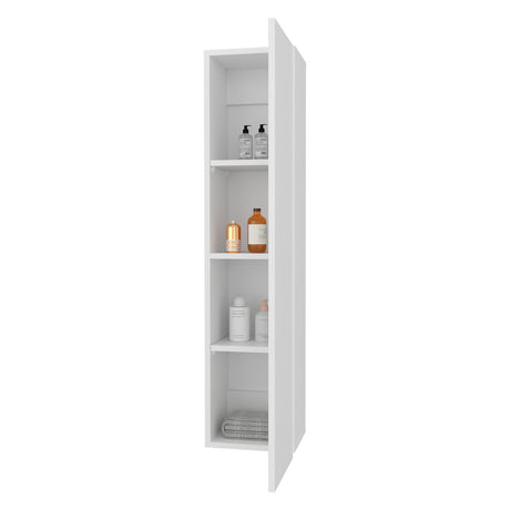 Gabinete de Baño Blanco 25x110cm Rectangular con Tres Entrepaños y con una Puerta - GABINETES DE BANHO | Bylmo