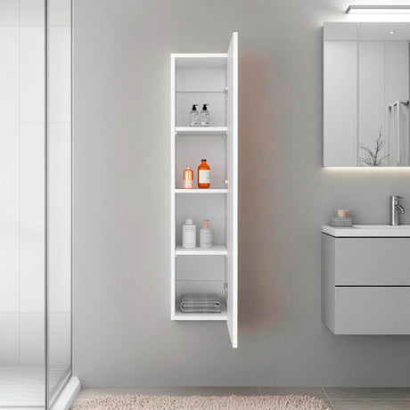 Gabinete de Baño Blanco 25x110cm Rectangular con Tres Entrepaños y con una Puerta - GABINETES DE BANHO | Bylmo