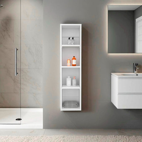 Gabinete de Baño Blanco 25x103cm Rectangular con Tres Entrepaños - GABINETES DE BANHO | Bylmo