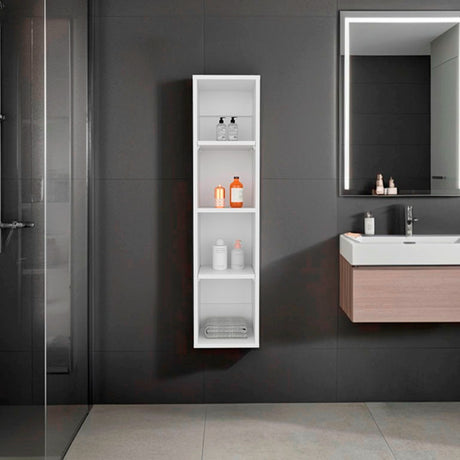 Gabinete de Baño Blanco 25x103cm Rectangular con Tres Entrepaños - GABINETES DE BANHO | Bylmo