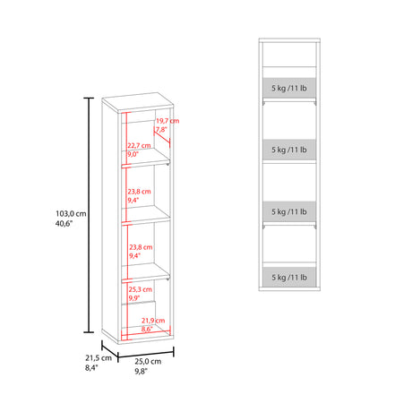 Gabinete de Baño Blanco 25x103cm Rectangular con Tres Entrepaños - GABINETES DE BANHO | Bylmo