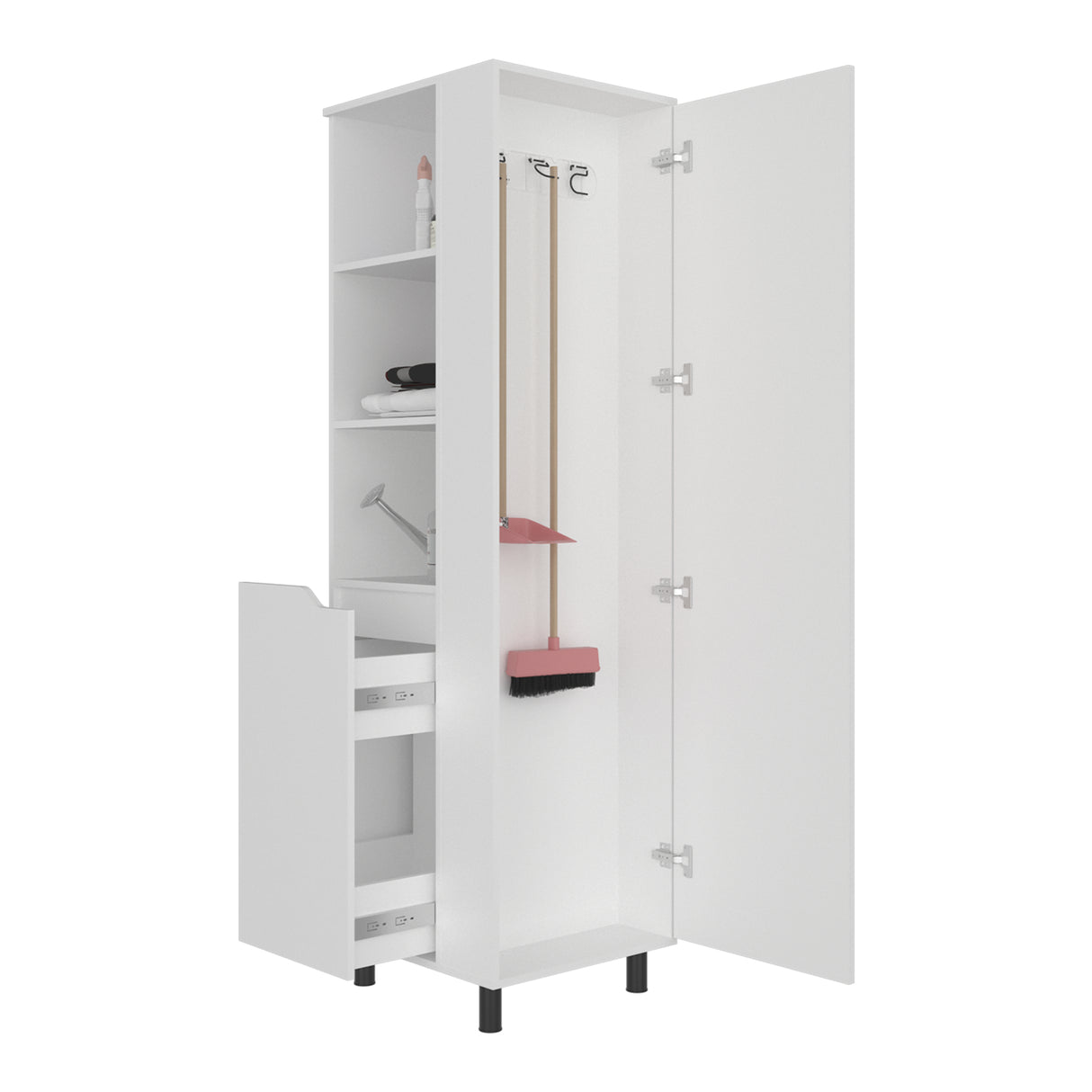 Mueble de Aseo Vidalia Blanco 55x180cm Para Organizar con Una Puerta - MUEBLES DE ASEO Y ROPAS | Bylmo