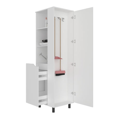 Mueble de Aseo Vidalia Blanco 55x180cm Para Organizar con Una Puerta - MUEBLES DE ASEO Y ROPAS | Bylmo