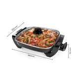 Sartén Eléctrica Kalley Negro 38x11cm con Temperatura Ajustable y con Tapa - SARTENES ELECTRICOS | Bylmo