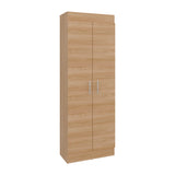 Alacena Nepal Fresno y Blanco 60x170cm con Dos Puertas - ALACENAS Y MUEBLES MICROONDAS | Bylmo