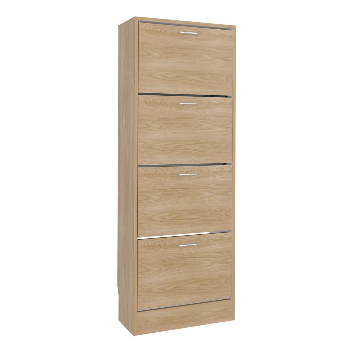 Zapatero Z 51 Fresno y Blanco 52x140.6cm Vertical de Cuatro Niveles para Ocho pares de Zapatos - ZAPATEROS | Bylmo