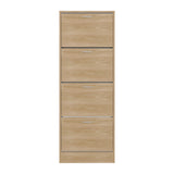 Zapatero Z 51 Fresno y Blanco 52x140.6cm Vertical de Cuatro Niveles para Ocho pares de Zapatos - ZAPATEROS | Bylmo