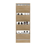 Zapatero Z 51 Fresno y Blanco 52x140.6cm Vertical de Cuatro Niveles para Ocho pares de Zapatos - ZAPATEROS | Bylmo