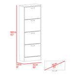 Zapatero Z 51 Fresno y Blanco 52x140.6cm Vertical de Cuatro Niveles para Ocho pares de Zapatos - ZAPATEROS | Bylmo