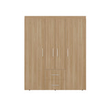 Closet Bariloche Eco Fresno y Blanco 150.3x177.9cm Con Dos Cajones y Cuatro Puertas - CLOSETS | Bylmo