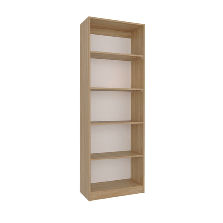 Estantería Home Fresno y Blanco 63x181cm con Cinco Compartimientos - BIBLIOTECAS Y ESTANTERIAS | Bylmo