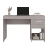 Escritorio Ibare Gris Positano 120x75cm Con Dos Cajones y con Organizador de Libros - ESCRITORIOS | Bylmo