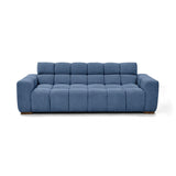 Sofá Cama Miami Indigo y Matiz Caoba 228x78cm De Tres Puestos Reclinable y Tapizado Capitoneado