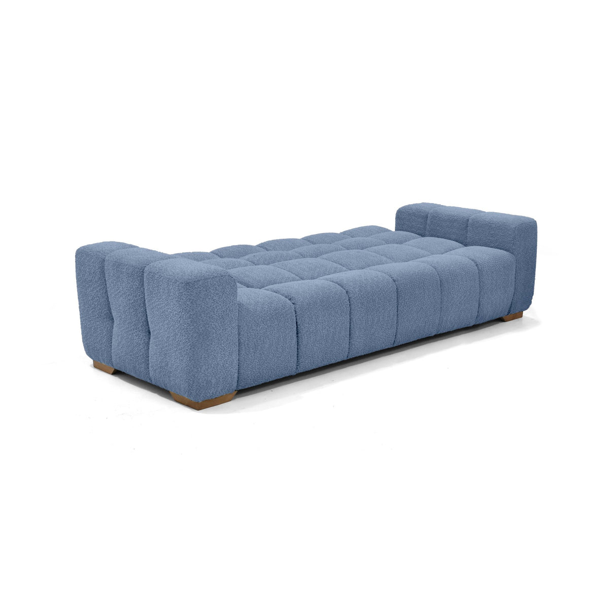 Sofá Cama Miami Indigo y Matiz Caoba 228x78cm De Tres Puestos Reclinable y Tapizado Capitoneado
