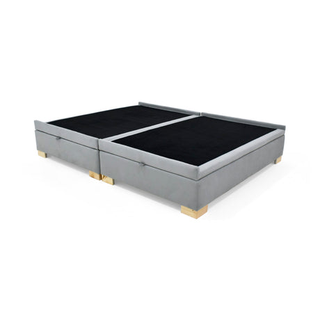 Base Cama Aveiro Plata y Matiz Natura 146x35cm para Colchón Doble 140 X 190 Cm y con Almacenamiento - CAMAS | Bylmo