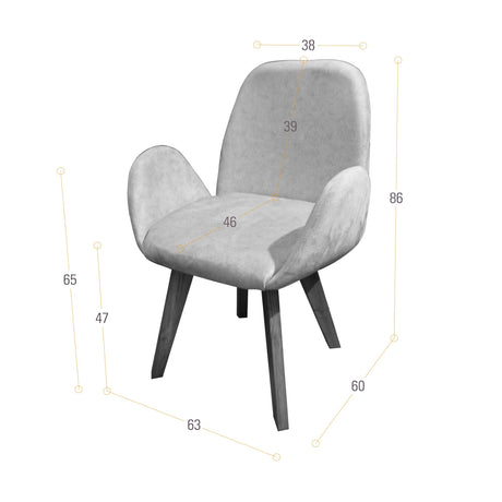 Silla de Comedor Mao Indigo y Matiz Natural 63x86cm con Espaldar y con Apoya Brazos - SILLAS Y BUTACOS | Bylmo