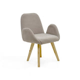 Silla de Comedor Mao Taupe y Matiz Natural 63x86cm con Espaldar y con Apoya Brazos - SILLAS Y BUTACOS | Bylmo
