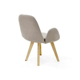 Silla de Comedor Mao Taupe y Matiz Natural 63x86cm con Espaldar y con Apoya Brazos - SILLAS Y BUTACOS | Bylmo