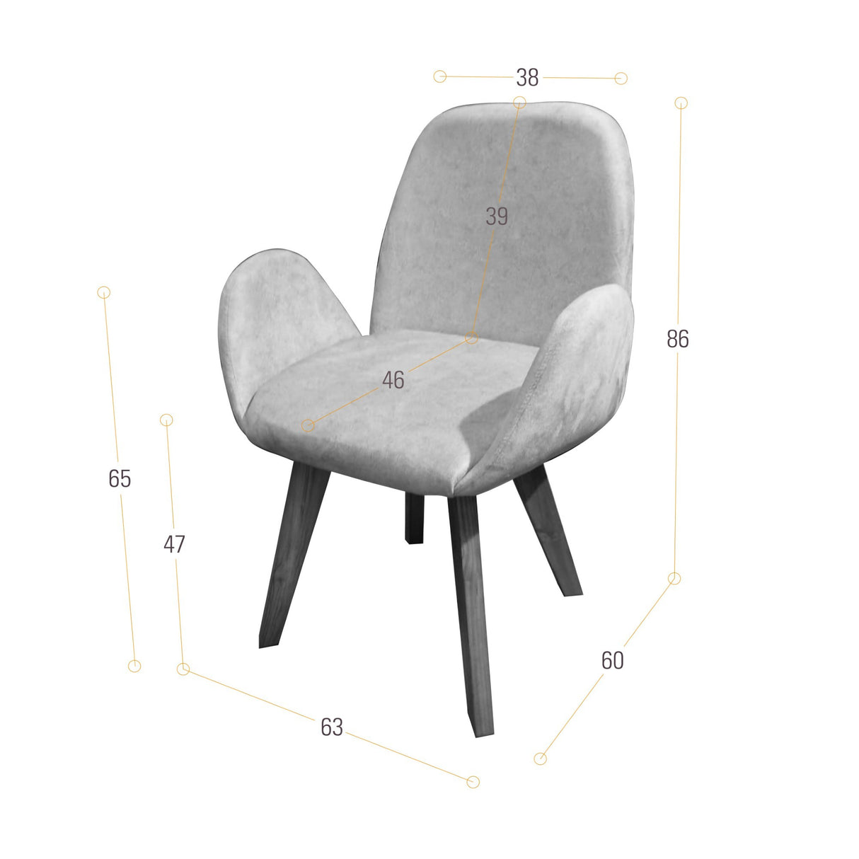 Silla de Comedor Mao Taupe y Matiz Natural 63x86cm con Espaldar y con Apoya Brazos - SILLAS Y BUTACOS | Bylmo