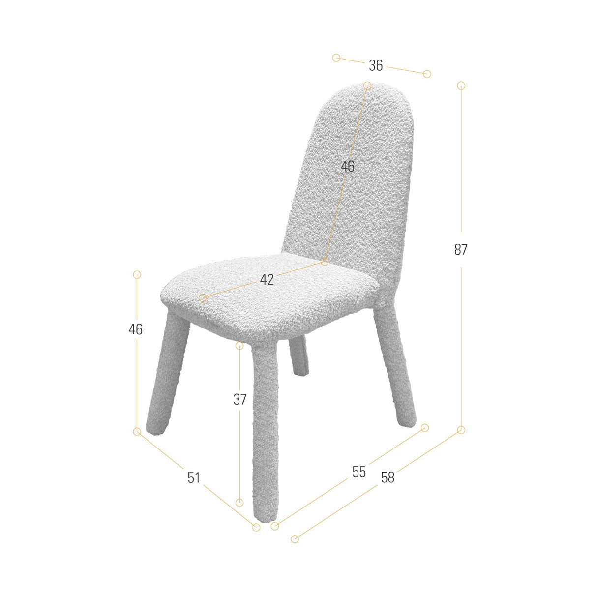 Silla de Comedor Mollen Plata 51x87cm con Espaldar - SILLAS Y BUTACOS | Bylmo