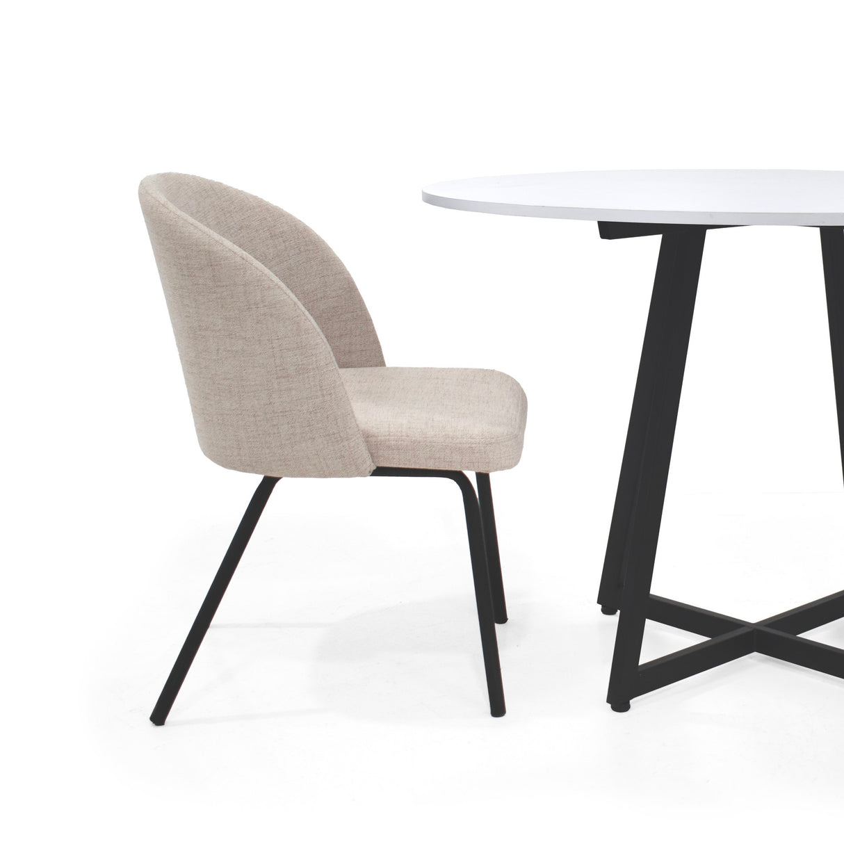 Mesa de Comedor Malawi Blanco 105x76cm Circular de Cuatro Puestos sin Sillas - COMEDORES | Bylmo
