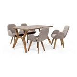 Comedor Nara Taupe y Mácula 144x75cm Rectangular de Cuatro Puestos con Cuatro Sillas Mao - COMEDORES | Bylmo