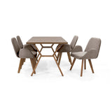 Comedor Nara Taupe y Mácula 144x75cm Rectangular de Cuatro Puestos con Cuatro Sillas Mao - COMEDORES | Bylmo