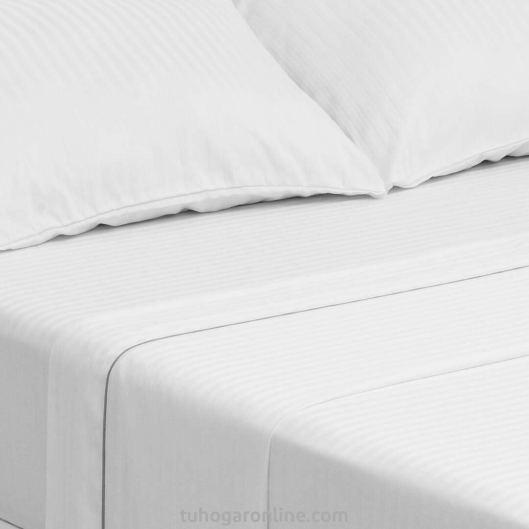 Juego de Sabanas Satinada Blanco Para Cama Doble 140 X 190 Cm 800 Hilos Fondo Entero - SABANAS | Bylmo