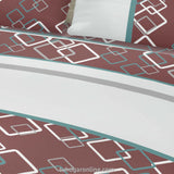 Juego de Sabanas Vinotinto y Azul Para Cama King 200 X 200 Cm de Rombos - SABANAS | Bylmo