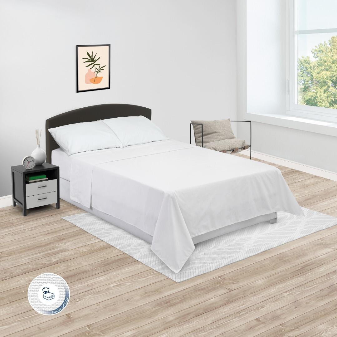 Juego de Sabanas Hotelera Blanco Para Cama Queen 160 X 190 Cm 180 Hilos Fondo Entero - SABANAS | Bylmo