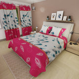 Juego de Sabanas Plumas del Alba Fucsia Para Cama Semidoble 120 X 190 Cm de Plumas - SABANAS | Bylmo