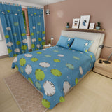 Juego de Sabanas Destellos de Vida Azul Para Cama Doble 140 X 190 Cm de Destellos - SABANAS | Bylmo