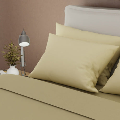 Juego de Sabanas My House Amarillo Para Cama Queen 160 X 190 Cm Fondo Entero - SABANAS | Bylmo