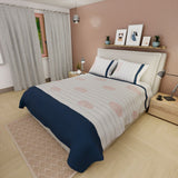 Juego de Sabanas Aurora Blanco y Azul Para Cama Doble 140 X 190 Cm 250 Hilos de Lineas - SABANAS | Bylmo